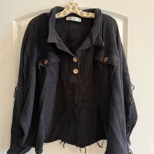 Free People Black Cowl Neck Sweater